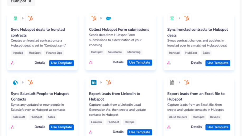 Activate HubSpot templates to quickly go live with popular use cases